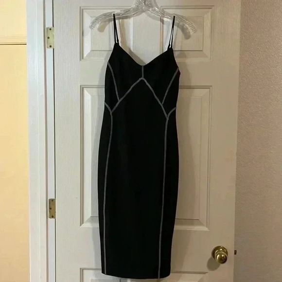 1. State Contrast-Stitch Slip Sheath Dress - Picture 2 of 7
